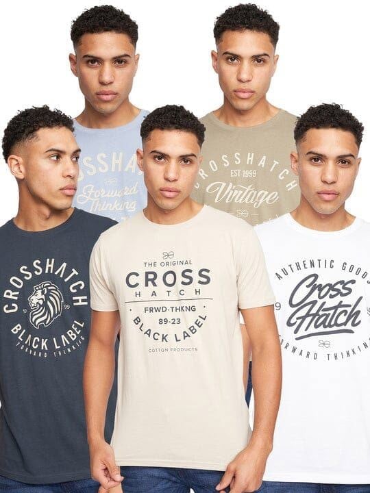 Crosshatch Fellmire T-Shirt 5pk Assorted