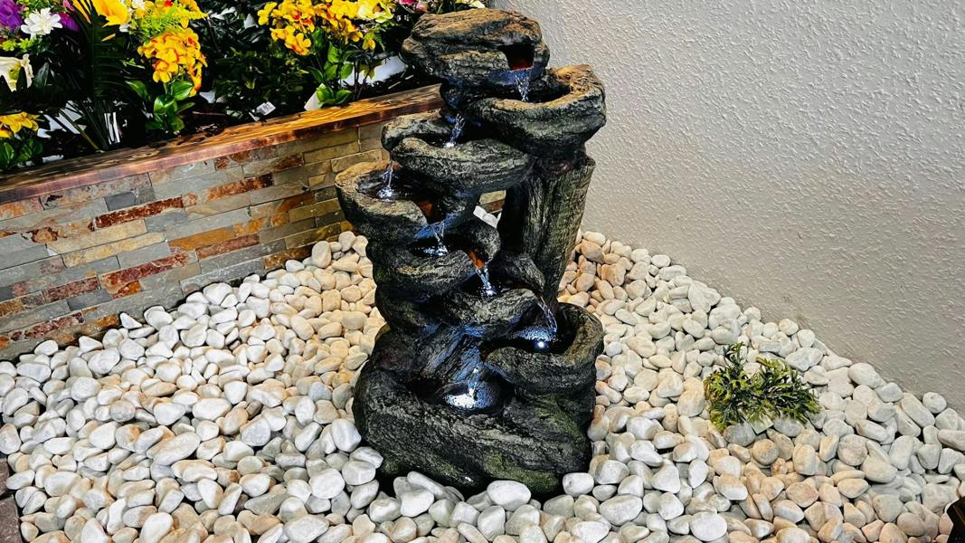 Tranquillity Water Features Harmony Rock Cascade Rock Effect Solar Water Feature