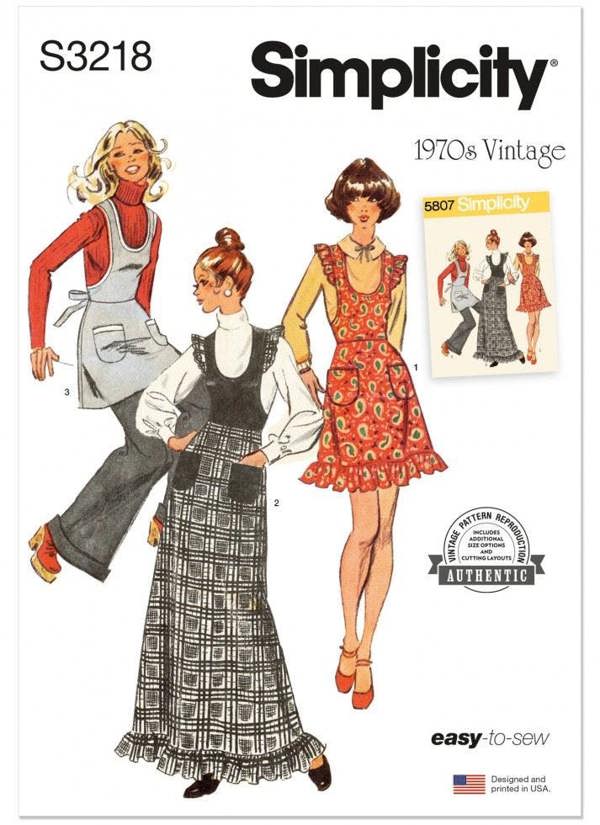 Simplicity Sewing Pattern 3218, Dresses, Pinafores, Vintage Style for Women, K5 (8-10-12-14-16) - Easy