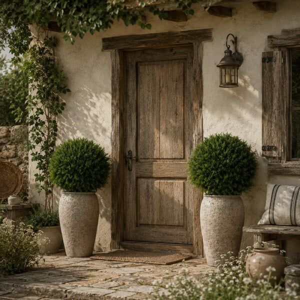 Wyld Haus Zilolo Set Of 2 Artificial UV Resistant Topiary Ball Plants H8 45cm Green