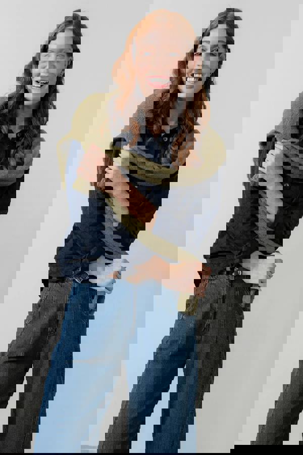 Lily & Me Patsy Textured Jacquard Shirt Navy