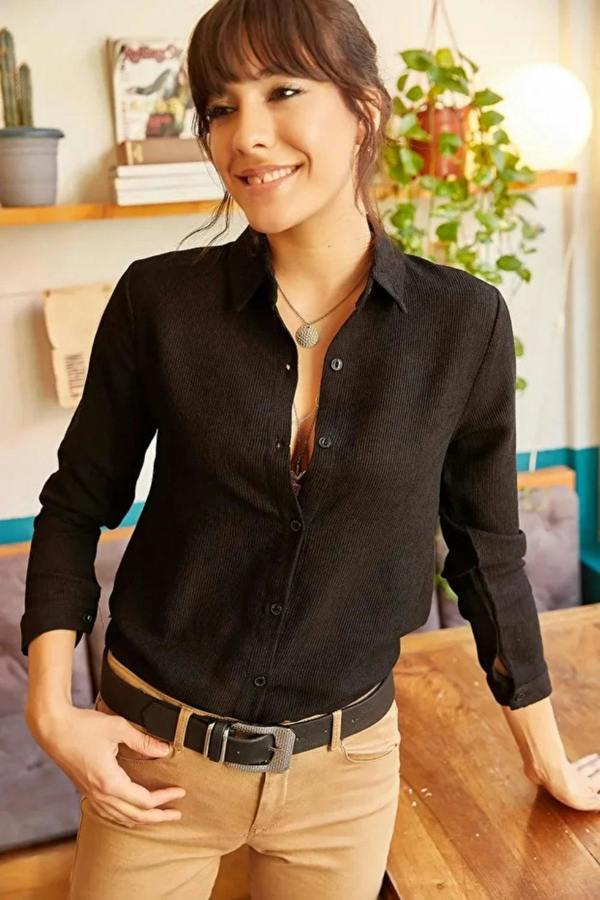 Hoxton Gal Fine Ribbed Corduroy Shirt