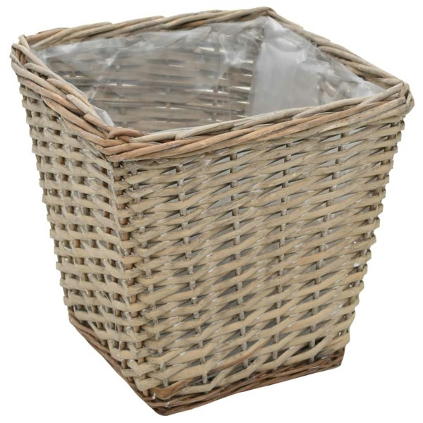 Berkfield Raised Bed 3 pcs Wicker with PE Lining