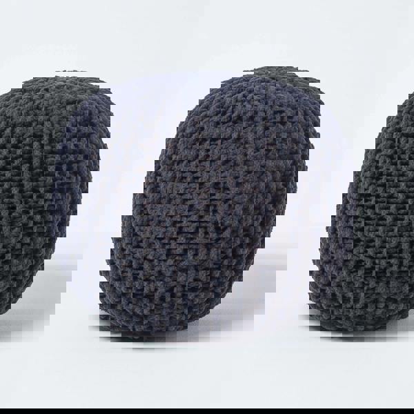 HOMESCAPES Round Cotton Knitted Pouffe Footstool Bean Filled Hand Knitted