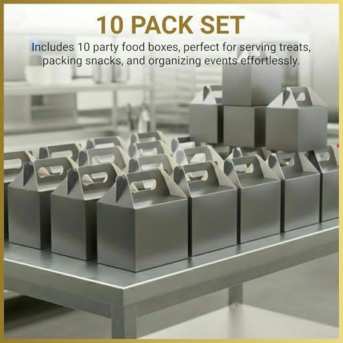 Silver Cardboard Party Food Boxes in 10, 20 or 30 Pack Sizes for Cakes, Snacks and Treats image 5