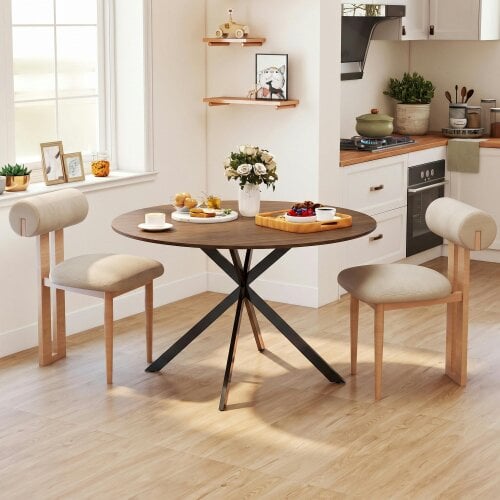 HOMCOM 120 cm Dining Table for 4, Industrial Kitchen Table with Steel Legs