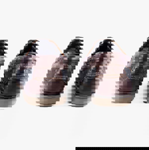 DEK RIVER Mens Nubuck Moccasin Boat Shoes Navy Blue/Brown