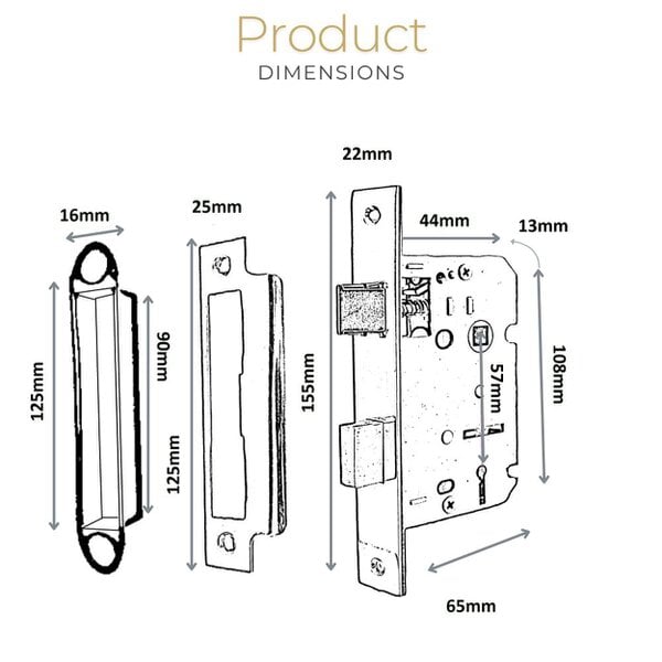 EDH Door Hardware Matt Black Victorian Scroll Door Handles – Handle Only, Handle + Lock or Lock Only – 150mm x 43mm