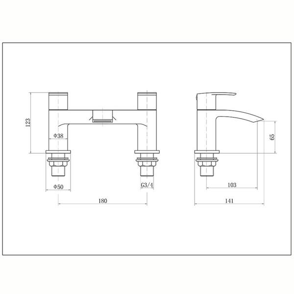 Flode Falun - Bath Filler - Brushed Brass