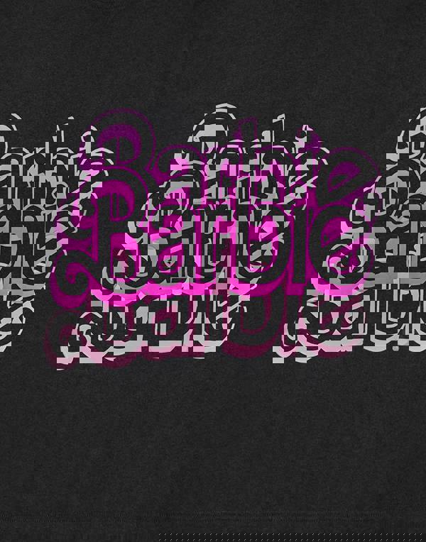 Barbie Womens Grey Triple Logo Cropped Short Sleeved T-Shirt