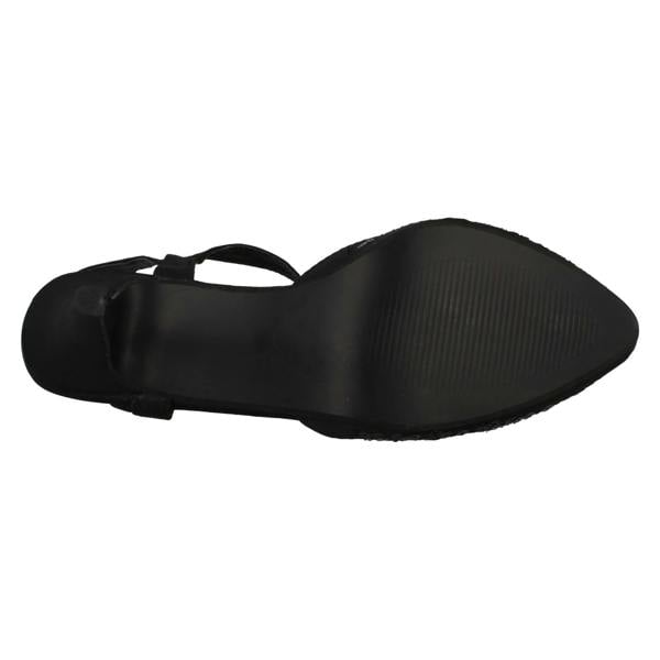 Spot On Ladies Spot On Mid Heel Sequined Evening Sandals