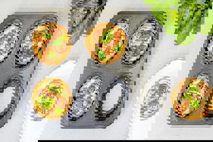 MasterClass Non-Stick Four Hole Loose Base Fluted Mini Tartlet Pan