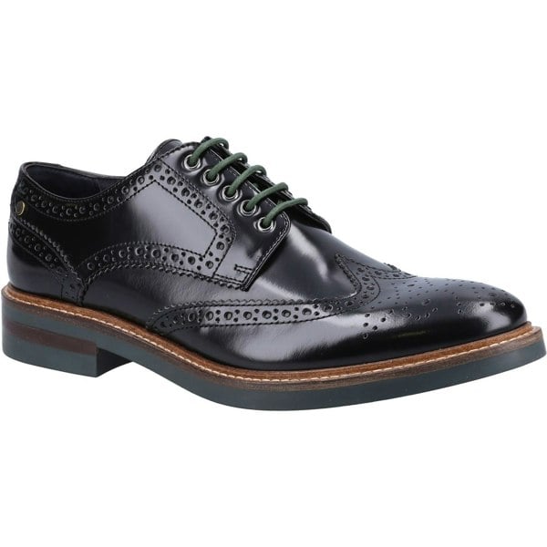 Base London Woburn Hi-Shine Brogue Mens Shoes - Black