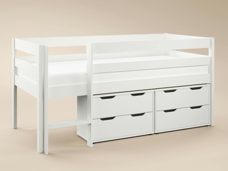 Noomi Mid Sleeper Shorty with Chest of Drawers White