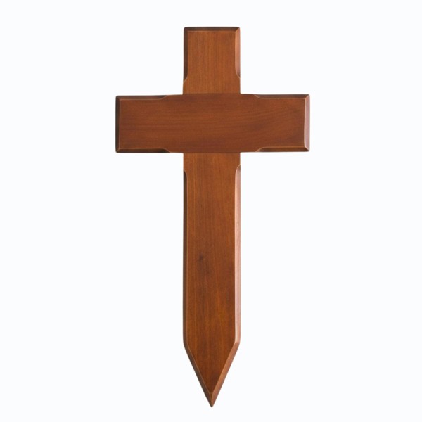Memorials Direct Personalised Mahogany Memorial Cross, Feather – Durable Wooden Grave Marker for Outdoor Use - 45cm