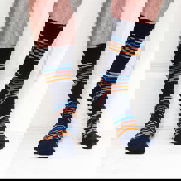 Jemsox Multi Stripe Mens Socks – Organic Cotton Comfort Top