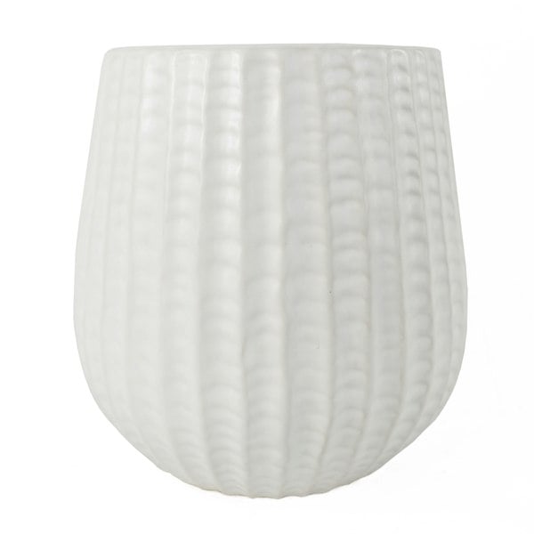 Leaf 16cm White Ceramic Planter