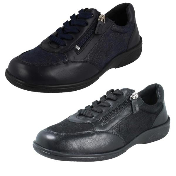 DB Shoes Ladies DB Shoes Wide Fit With Stretch Casual Lace Up/Zip Shoes Wayfaring
