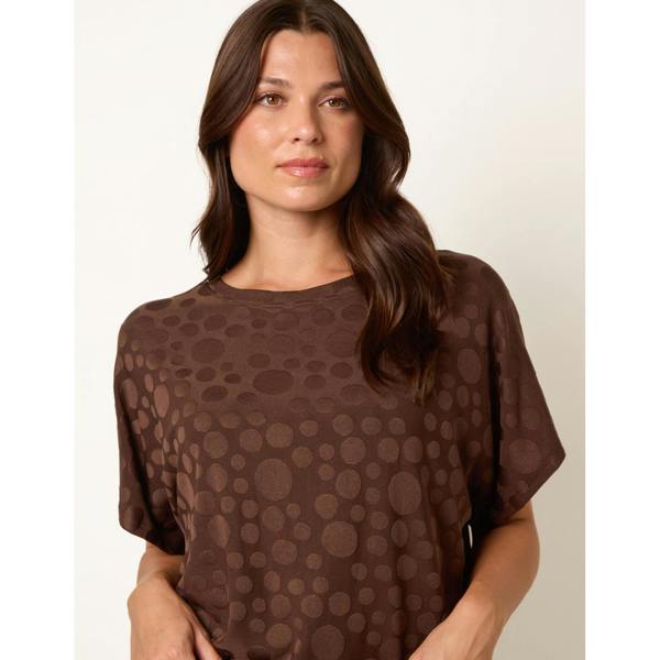 Blue Vanilla Textured Bubble Print Top