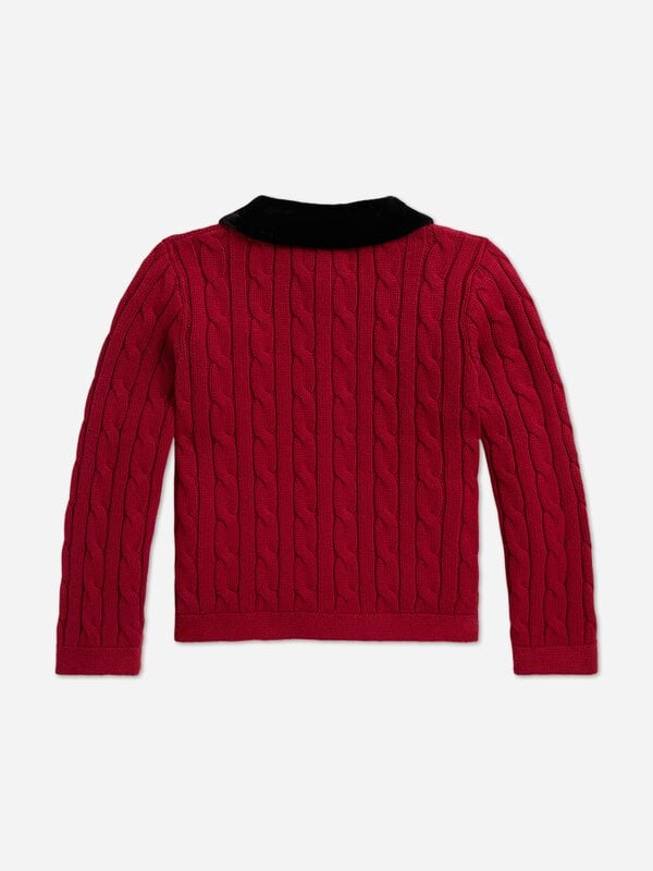 Ralph Lauren Kids Ralph Lauren Girls Cable Knit Cardigan in Red