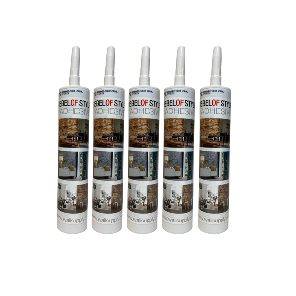 Wallsupply Polymer Grab Adhesive Glue Black 290ml Cartridge - Interior use - Pack of 5