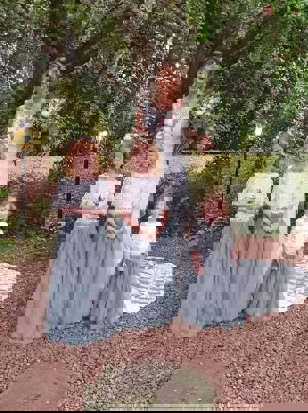 Felicity Set Sage Green modelled by young girl