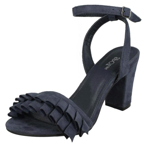 Spot On Ladies Spot On Mid Chunky Heel Sandals