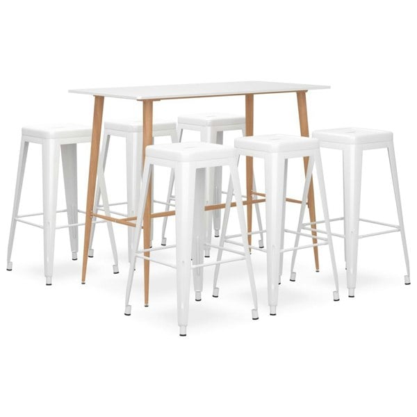 Berkfield 7 Piece Bar Set White