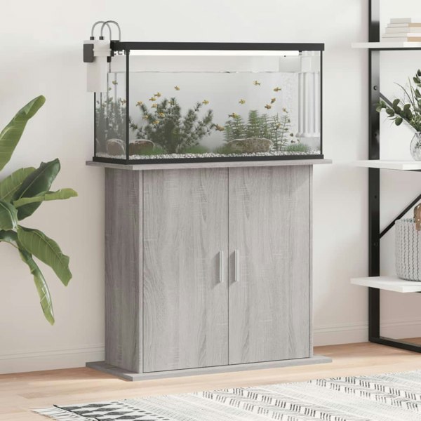 Berkfield Aquarium Stand Grey Sonoma 81x36x73 cm Engineered Wood