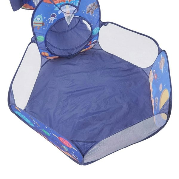 3 in 1 Aerospace Theme Play Tent with Play Tunnel and Ball Pit Play Tents Living and Home
