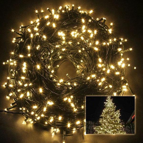 Warm White Fairy String Lights, Mains Powered, Green Cable, 8 Modes and Auto Timer - 200 to 1000 LEDs image 9