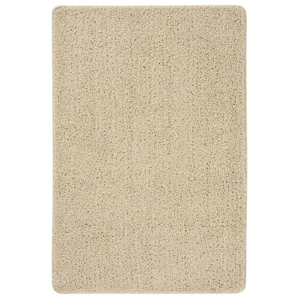 Berkfield Shaggy Rug Cream 140x200 cm Anti Slip