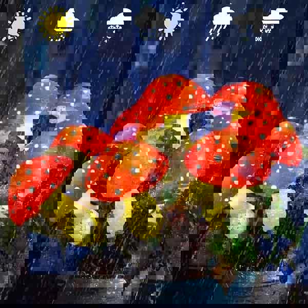 Leaper Outdoor Solar-Powered Glowing Mushroom Lightsroom Lights