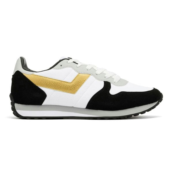Pony Express White/Black/Gold Trainers