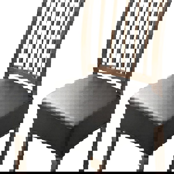 Anyseat Chair Cover Black PU Leather Seat Slipcover Chair Cover for Kitchen Hotel Banquet Dining Living Room