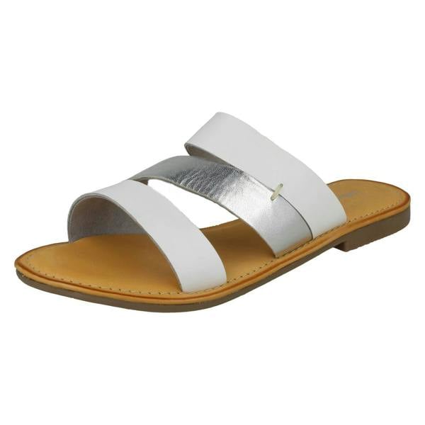 Leather Collection Ladies Leather Collection Flat Strappy Mules F00350