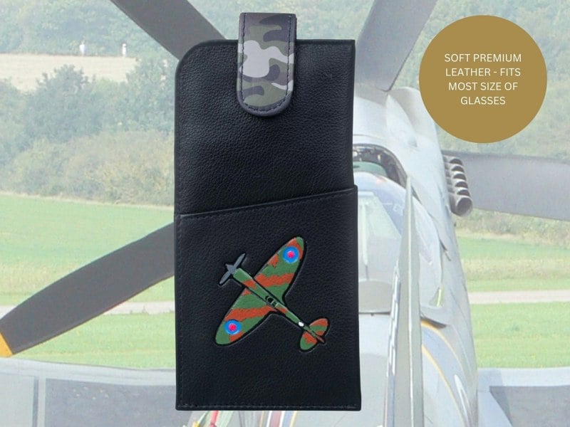 Mala Leather Spitfire Plane Leather Glasses Case – Wide Fit
