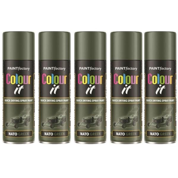 Paint Factory 5X  Nato Green Matt Spray Paint 250ml