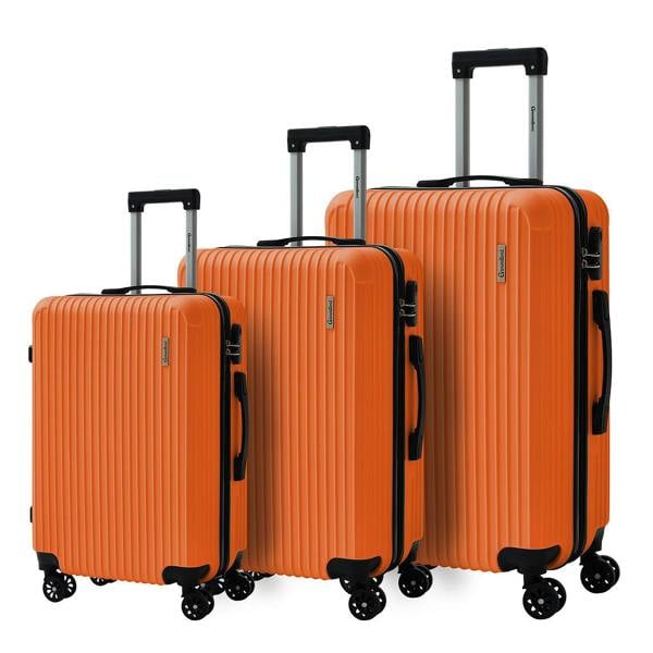 Groundlevel Cosmic Hard Shell 3 Piece Suitcase Luggage Set - Orange