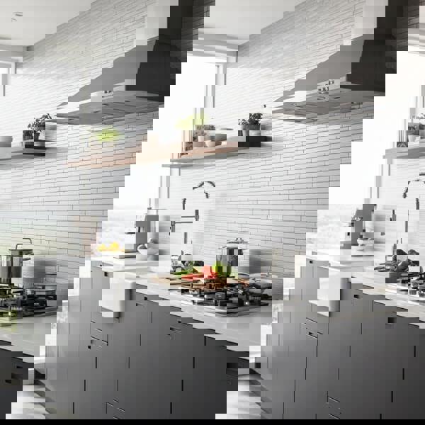 Panel Haus Self Adhesive Wall Tiles - Brick Chrome 30cm x 30cm (10 pack)