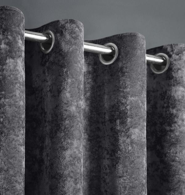 Intimates Opulent Velvet Lined Ring Top Door Curtains, Elegant Plush Window Drapes - Luxury, High-Quality Weave, Modern Drapery - 117cm x 213cm