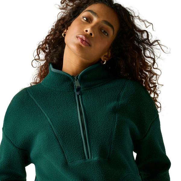 Regatta Womens/Ladies Frankie Borg Half Zip Longline Fleece Top - Deep Pine - 