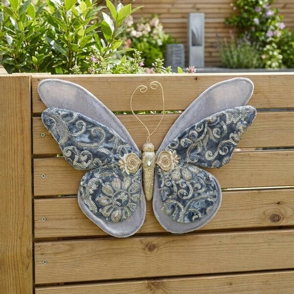 Garden Greatness Blue Patterned Butterfly Wall Decor