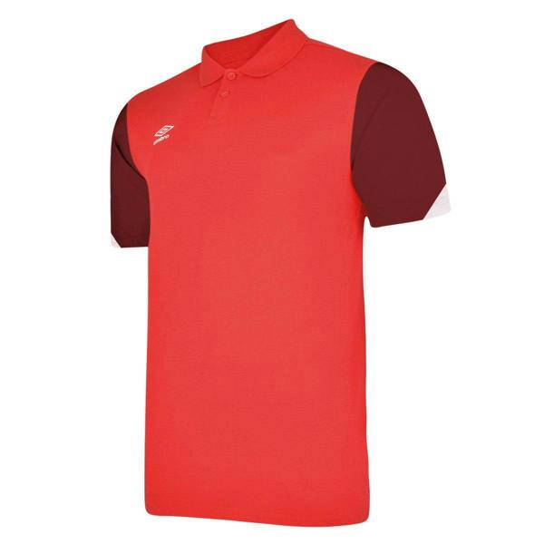 Umbro Childrens/Kids Total Training Polo Shirt - Vermillion/Biking Red/Black - 