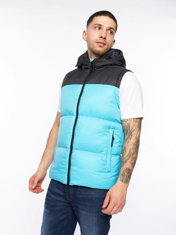 Crosshatch Chemerley Hooded Gilet Turquoise