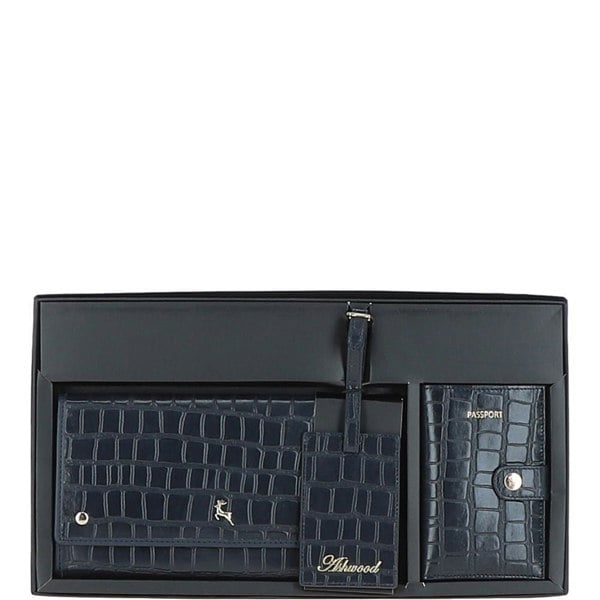 Ashwood 'Wise Tour' Real Leather Women's Gift Travel Set