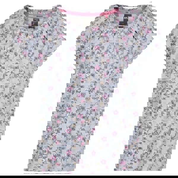 Trespass Girls Josey Flowers Top - Grey Skies