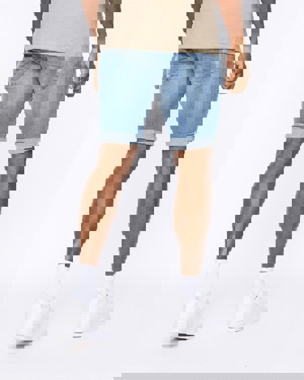 Crosshatch Riptrey Abraised Denim Shorts Light Wash