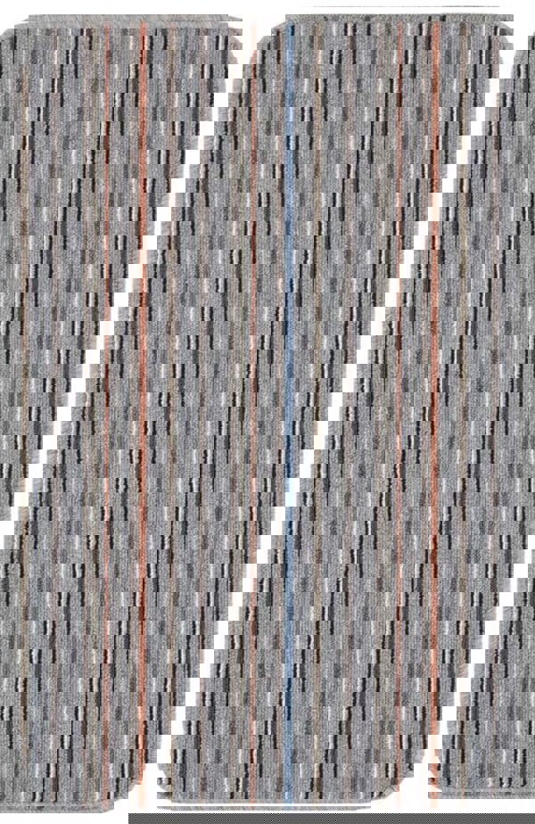 Stockholm Grey/Clay Washable Mat | Durable Rugs Collection