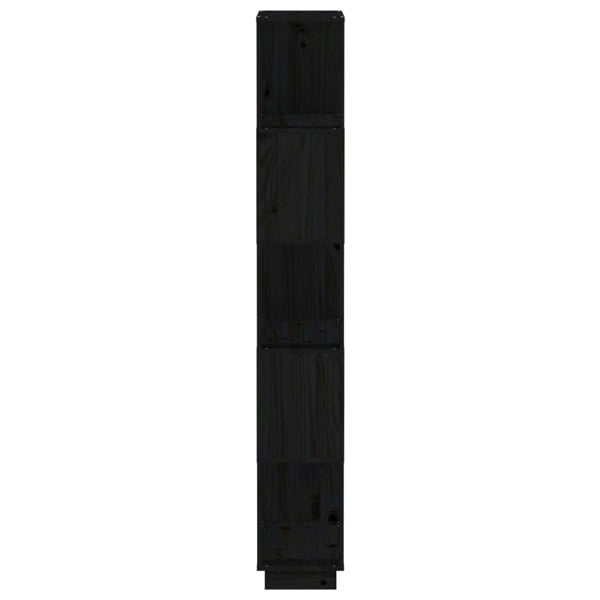 Berkfield Book Cabinet/Room Divider Black 80x25x163.5 cm Solid Wood Pine